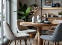 Zona pranzo elegante in un ambiente ristretto