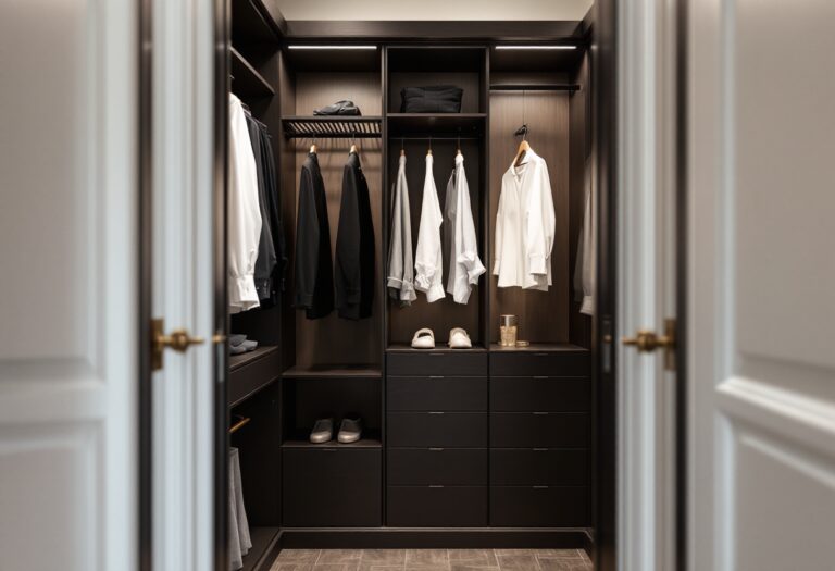 Cabina armadio ad angolo con design moderno e pratico