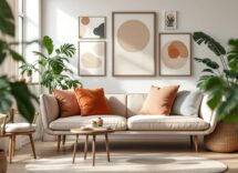 Interno di una casa minimalista con arredi semplici