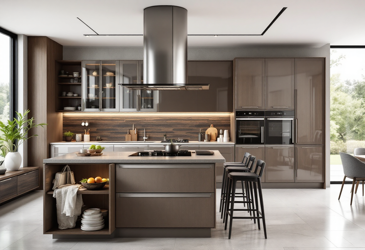 Cucina moderna in melaminico con design elegante