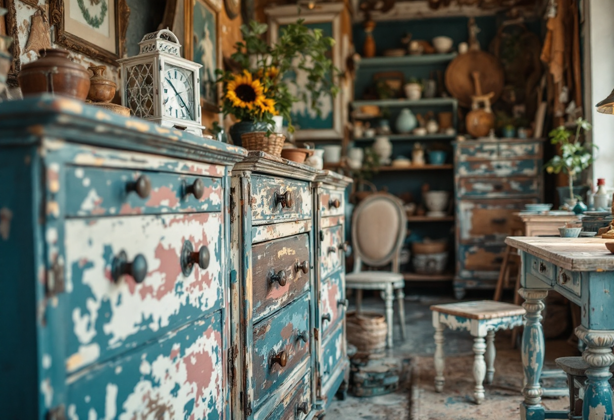 Arredamento shabby chic con elementi vintage