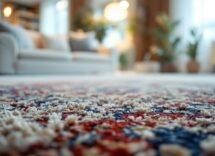 Tappeti puliti e ben mantenuti in un soggiorno elegante