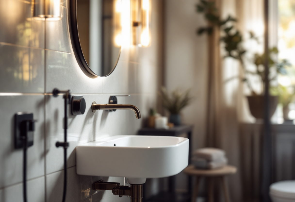 Bagno piccolo ottimizzato con eleganza e stile