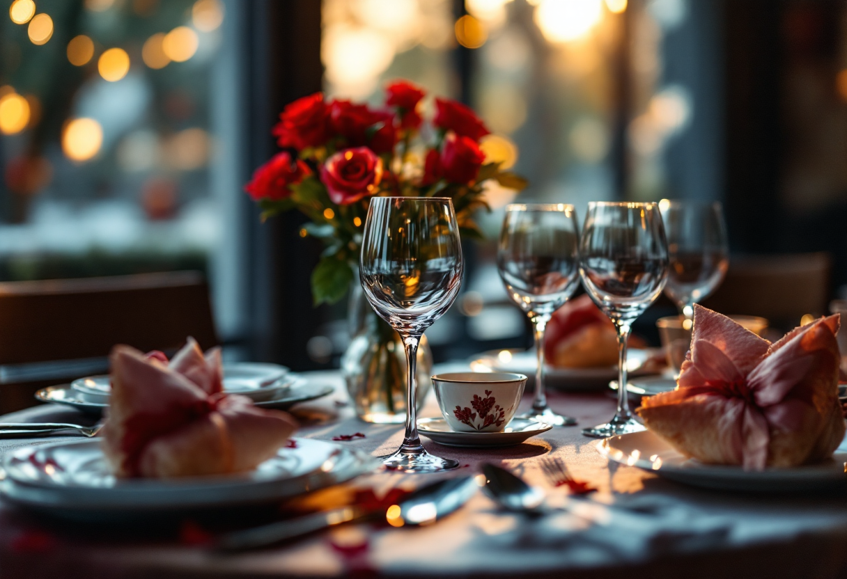 Decorazioni romantiche per una celebrazione di San Valentino