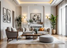 Illuminazione elegante in una casa moderna e accogliente