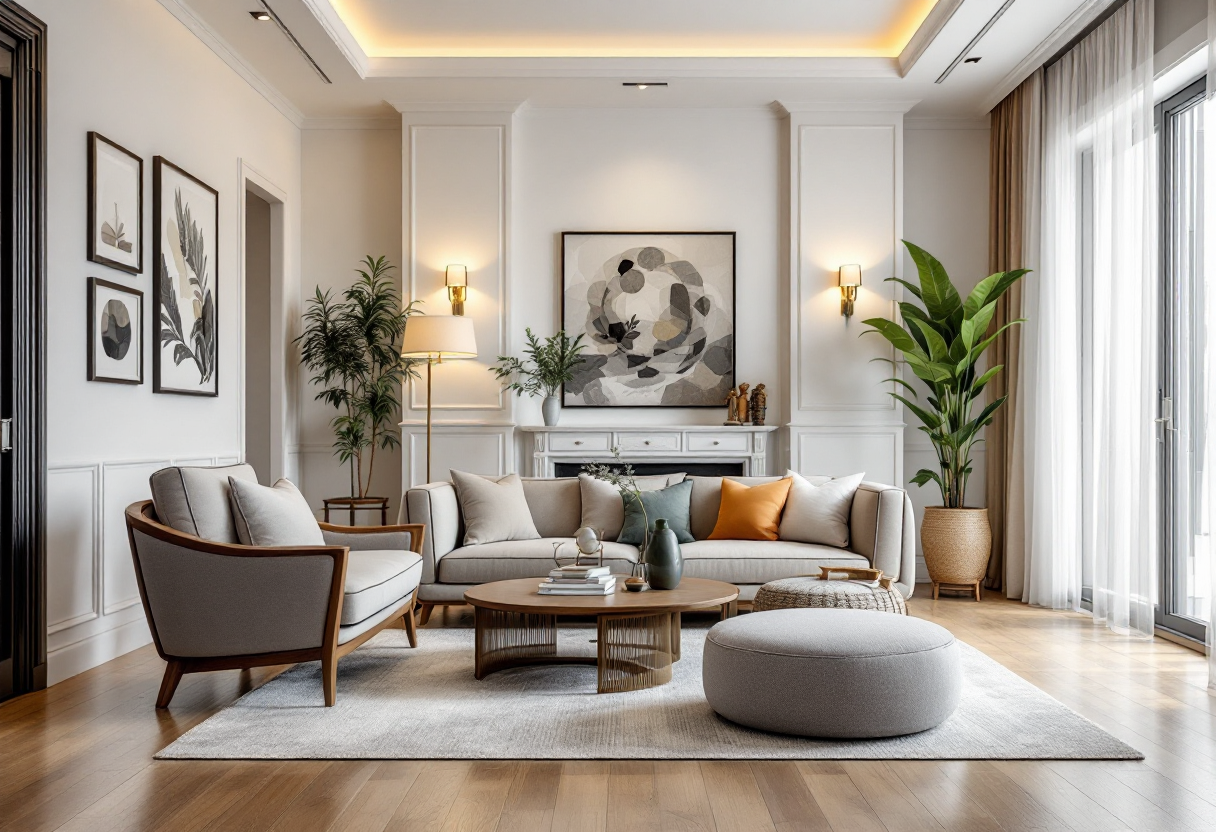 Illuminazione elegante in una casa moderna e accogliente