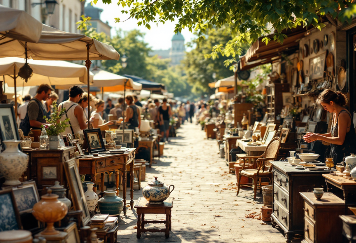 Mercatino dell'antiquariato a Mirano con oggetti storici