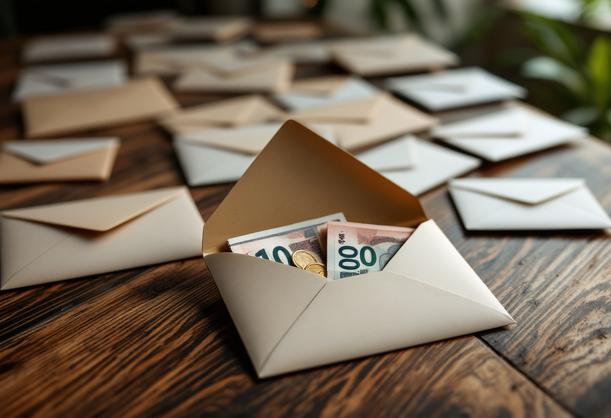 Immagine che illustra il metodo delle buste per il risparmio