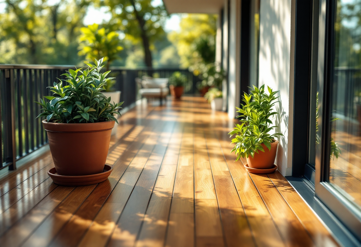 Balcone pulito con aceto bianco per risultati brillanti