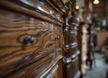 Restauro di un mobile antico con tecniche artigianali