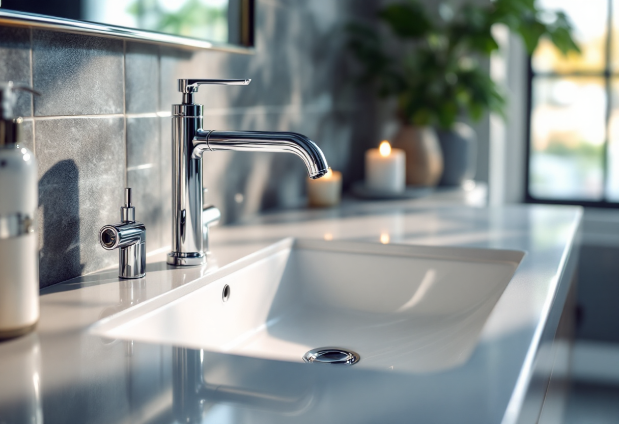 Bagno splendente con prodotti naturali per la pulizia