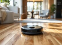 Robot aspirapolvere che rimuove peli di animali