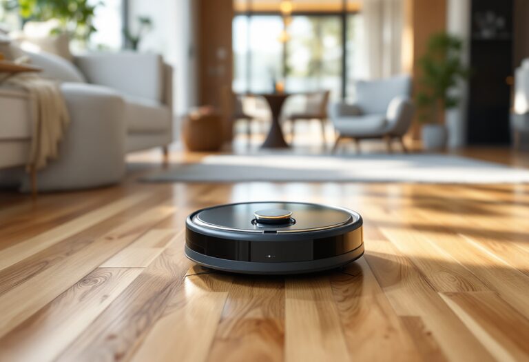 Robot aspirapolvere che rimuove peli di animali
