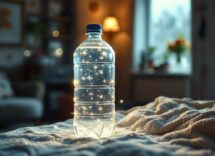 Bottiglia di plastica utilizzata per risparmiare sul riscaldamento