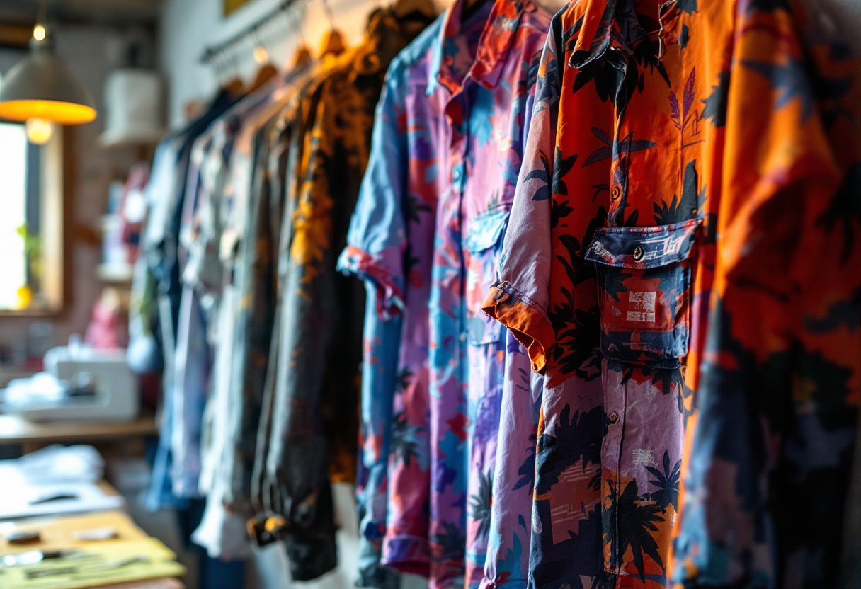 Camicia trasformata in un'opera d'arte unica
