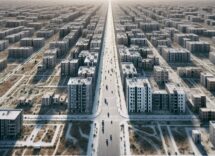 Vista del quartiere Quarticciolo a Roma con tensioni sociali