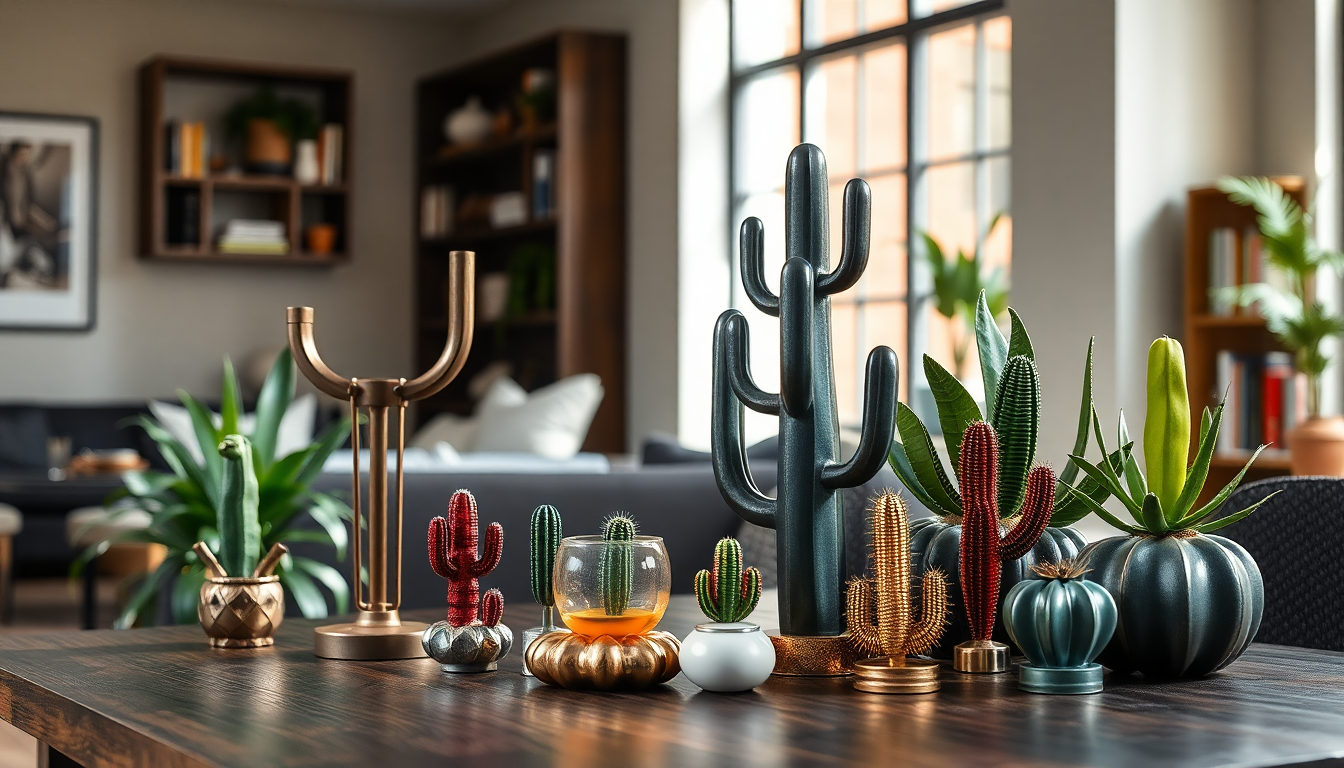 idee di design con cactus in metallo per interni ed esterni 1750667608