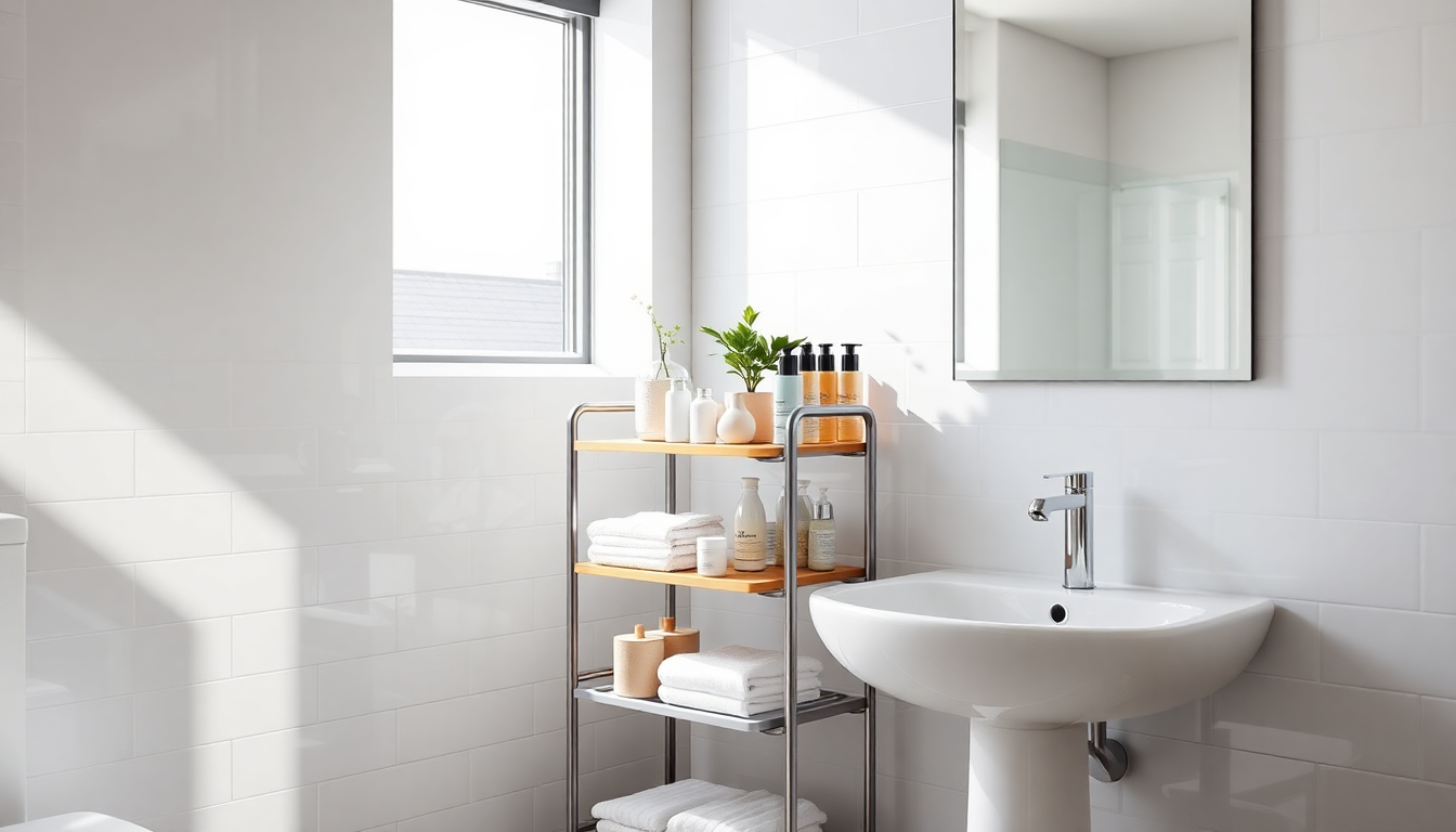 rendi il tuo bagno un paradiso di ordine con un carrello salvaspazio 1749894511