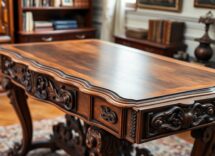 scrivania in noce intagliato neorinascimento mobile depoca disponibile 1771743332