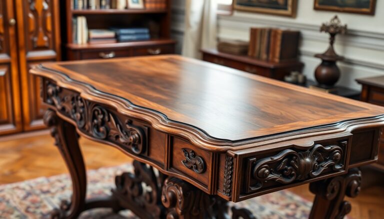 scrivania in noce intagliato neorinascimento mobile depoca disponibile 1771743332