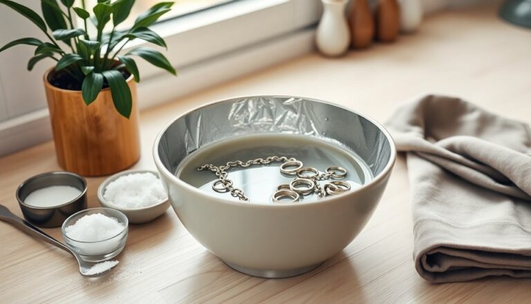 come pulire i gioielli in argento con bicarbonato sale e carta stagnola 1773607154