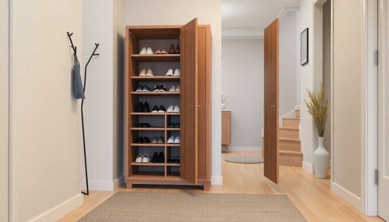 scarpiera moderna slim design in rovere e capienza ottimale 1773736783