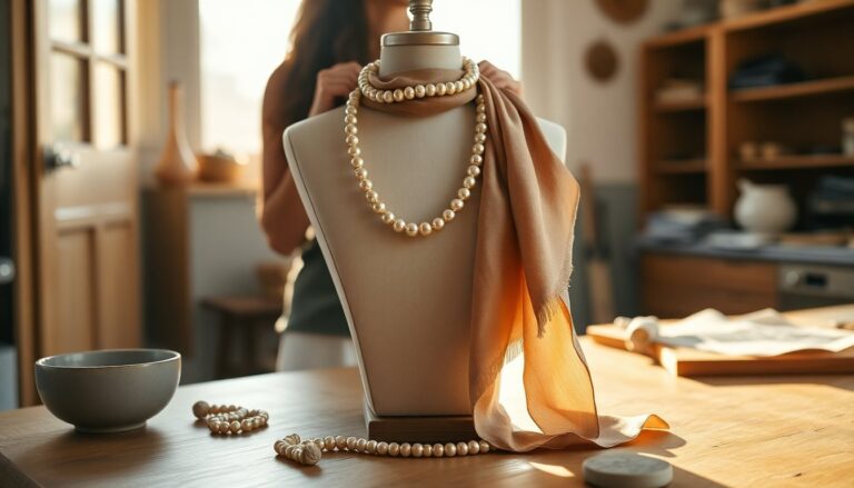 Come fare una collana di perle con un foulard