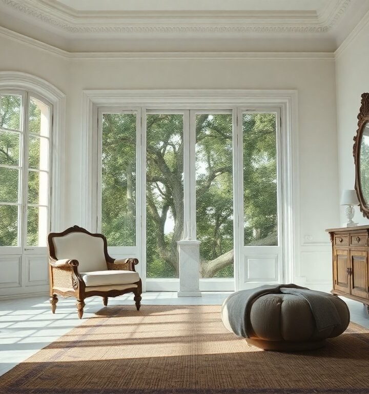 Casa di 300 mq nel verde: total white e pezzi d'antiquariato